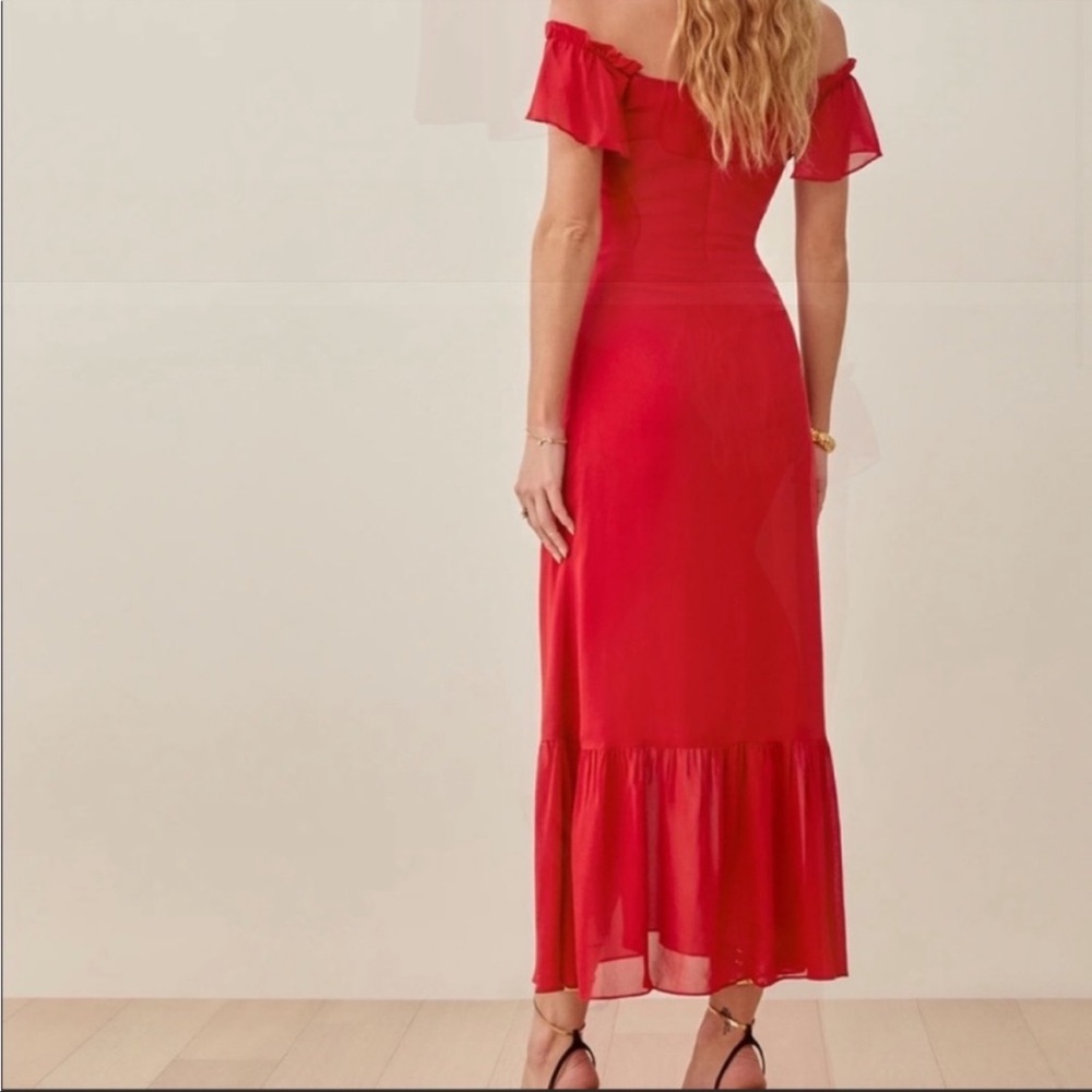 Reformation Butterfly Dress Cherry - Picture 4 of 7